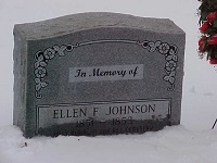 Eleanor 'Ellen' F.  Johnson's Memorial Marker Memorial Marker placed on the grave February 28, 2003. Donated by Majestic Memorials.