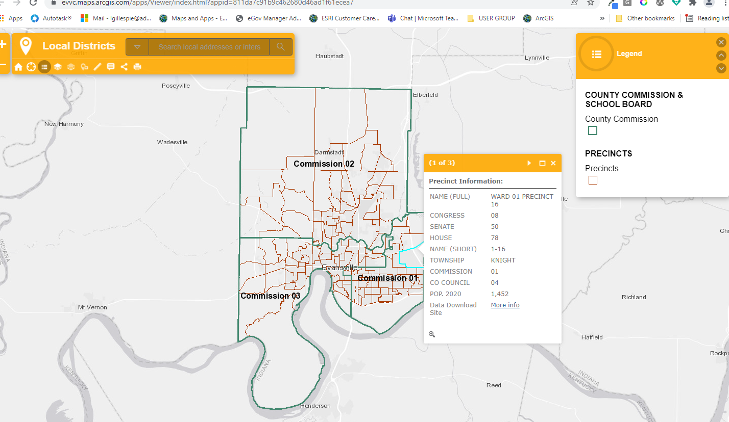 Vanderburgh County Plat Map Document Center / Gis Precincts & Political Data / City Of Evansville, In